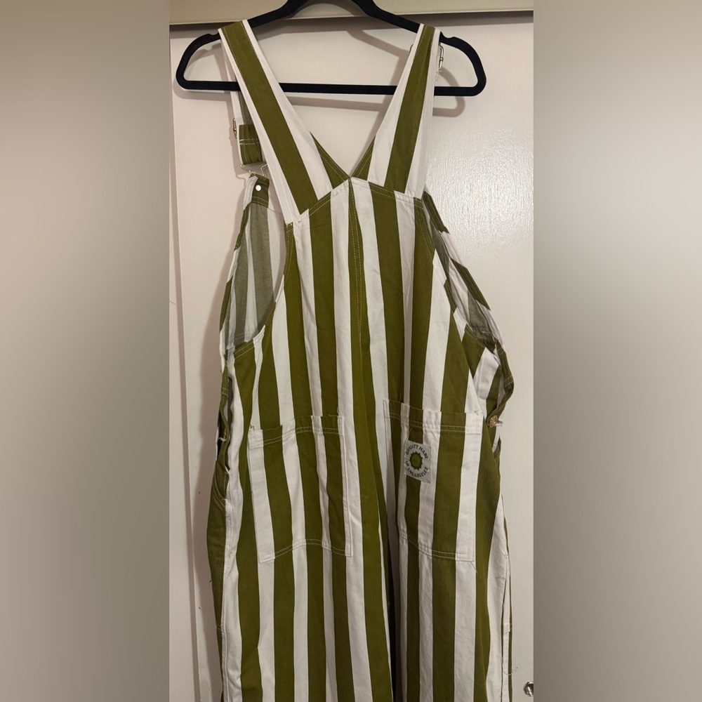 Big Bud Press Olive and White Striped Overalls - Picture 5 of 8